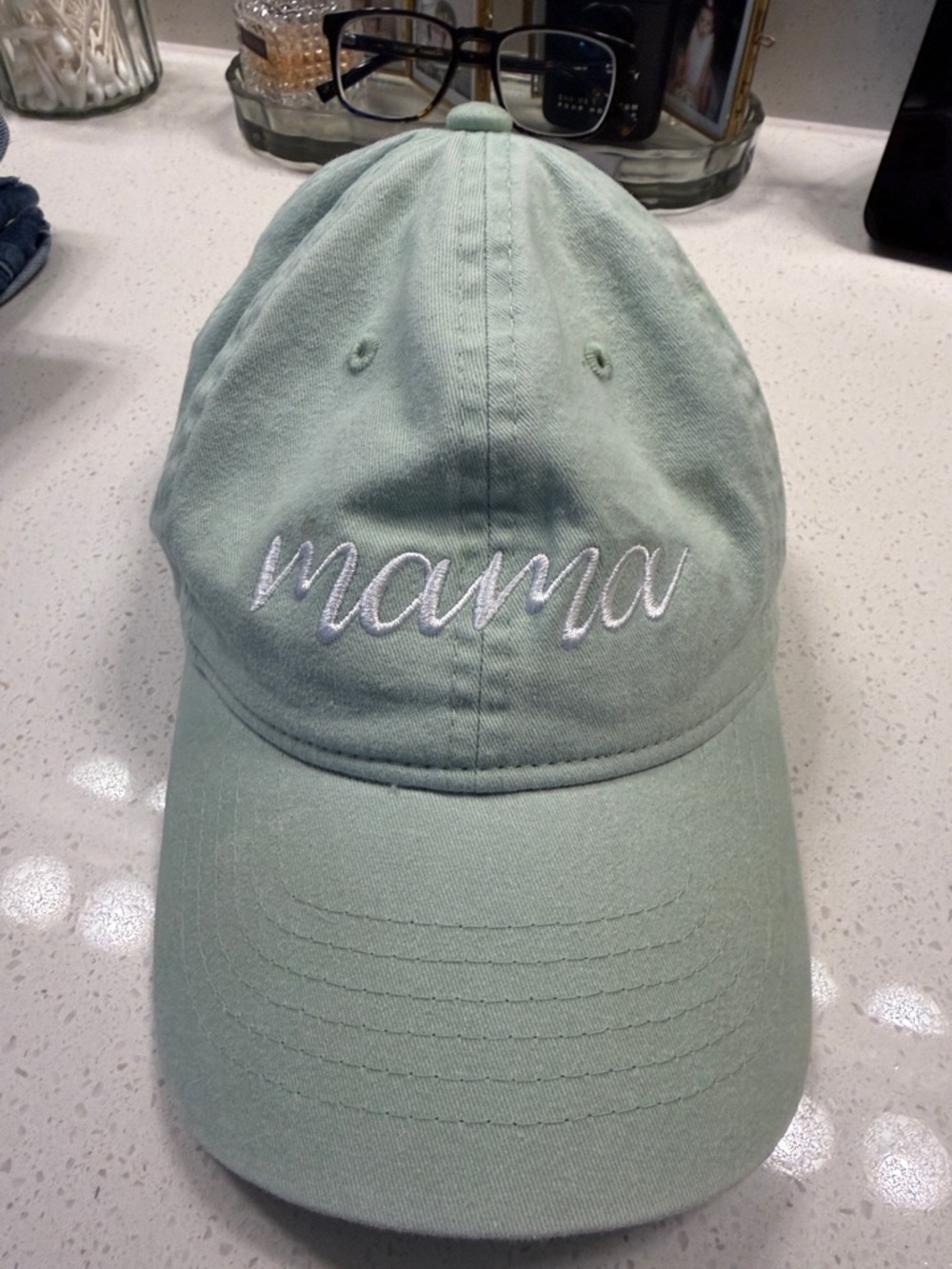 Mint Green "mama" Embroidered Baseball Cap